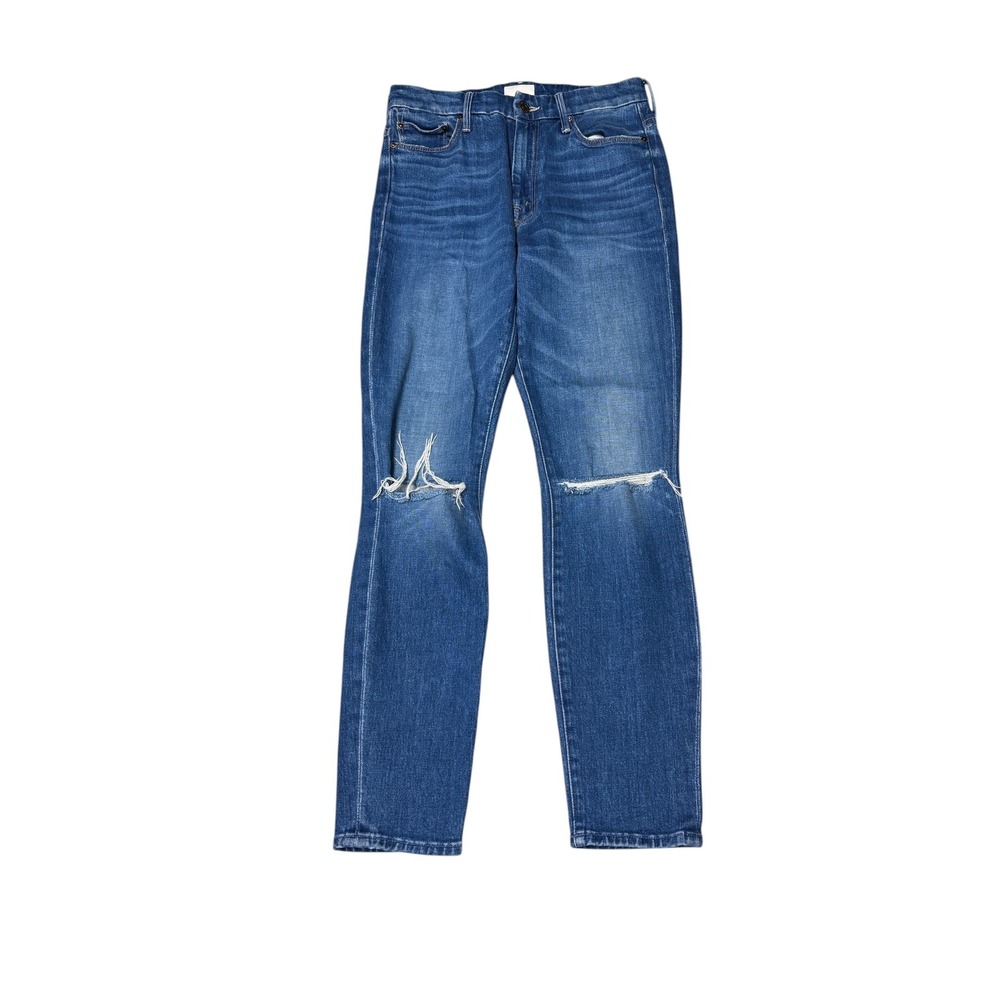 Mother High Waisted Looker Ankle Jeans Gold Rush Baby Distressed Womens 26X27